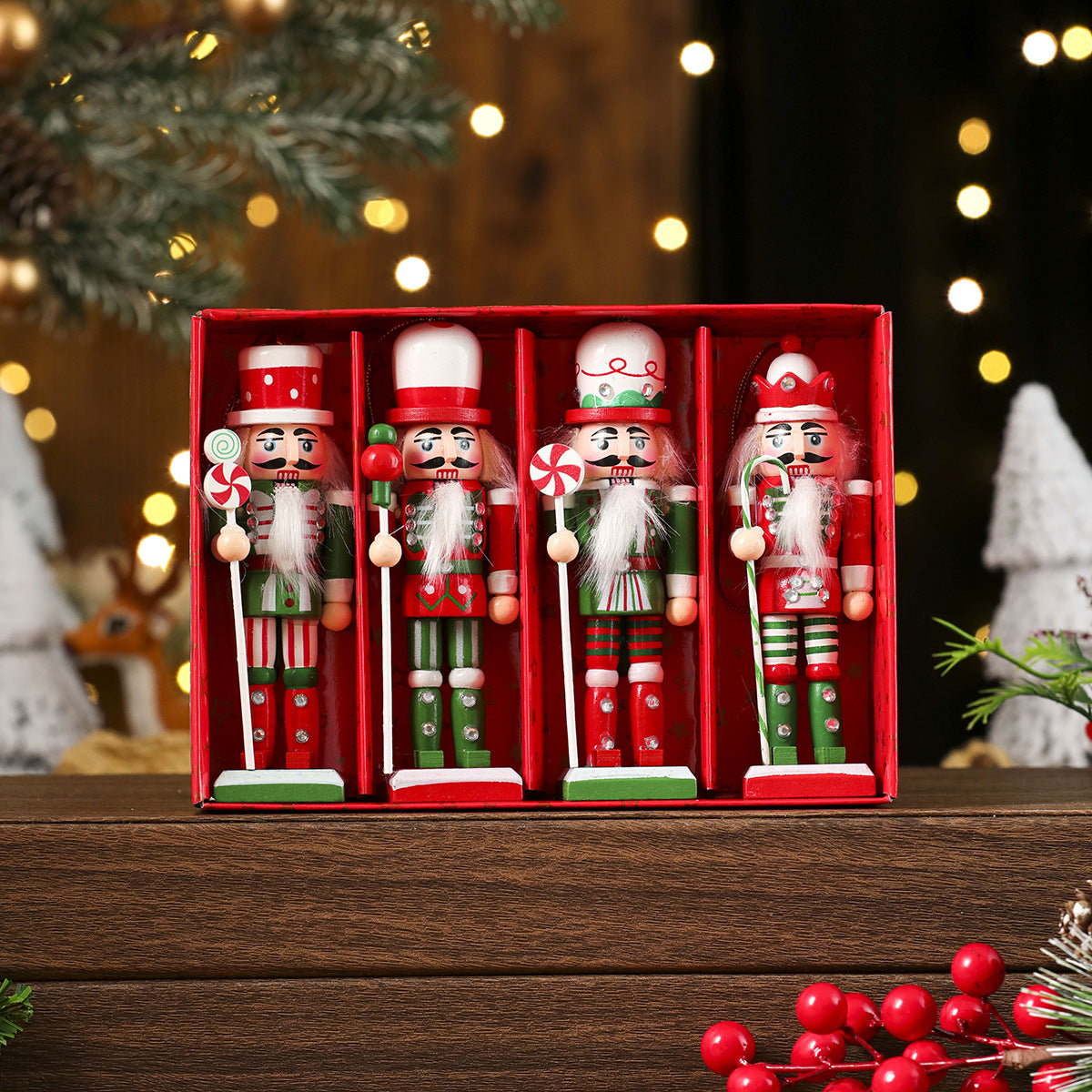 Christmas Nutcracker Wooden Figurine Holiday Table Decor