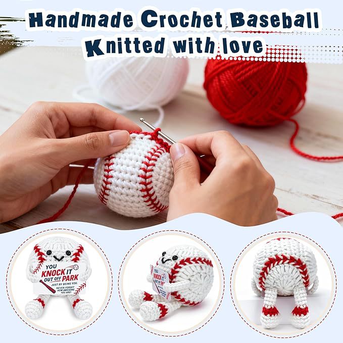 Handmade Crochet Sports Ball Plush Gift Decor