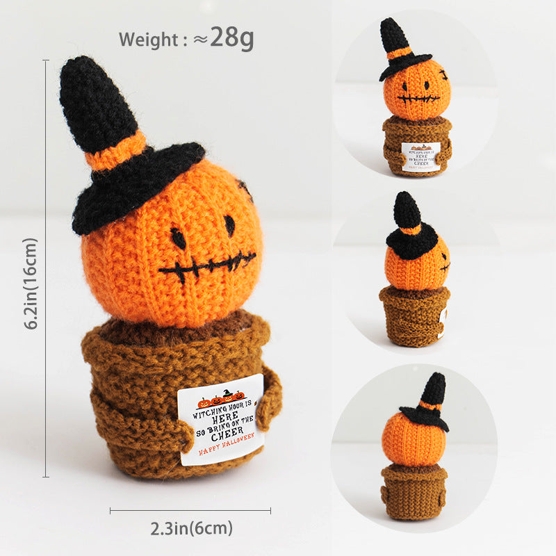 Halloween Crochet Pumpkin Plush Toy Kids Decor Gift