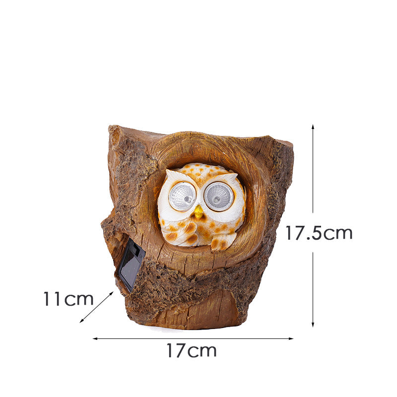 Solar Owl Wall Planter Garden Decor Resin Statue Light