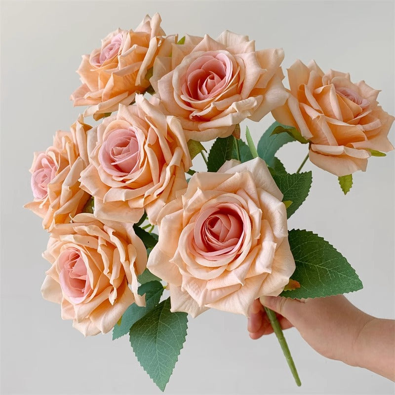 Valentine’s Day Silk Rose Faux Flower Bouquet for Home Decor