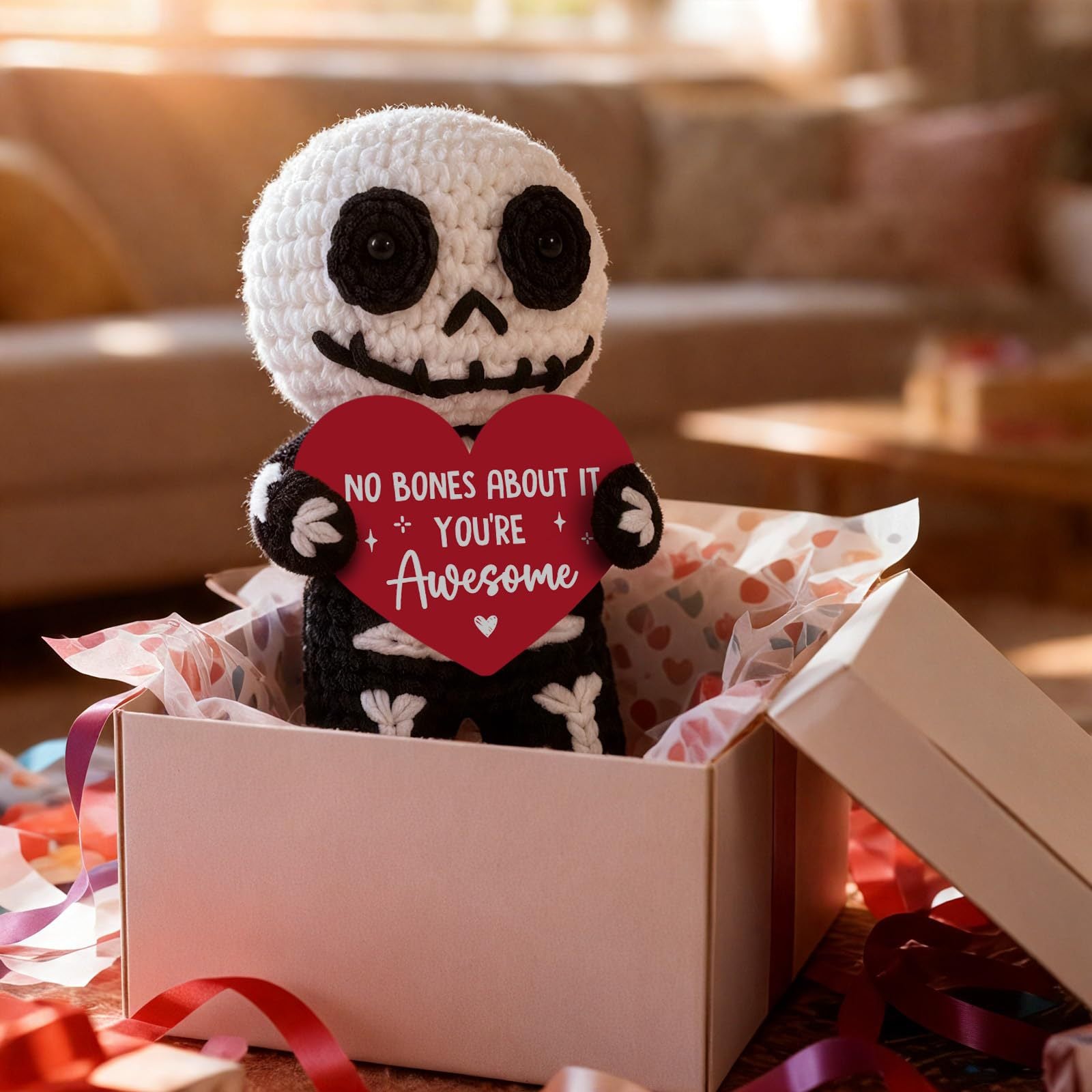 Handmade Crochet Skeleton Emotional Plush Halloween Gift