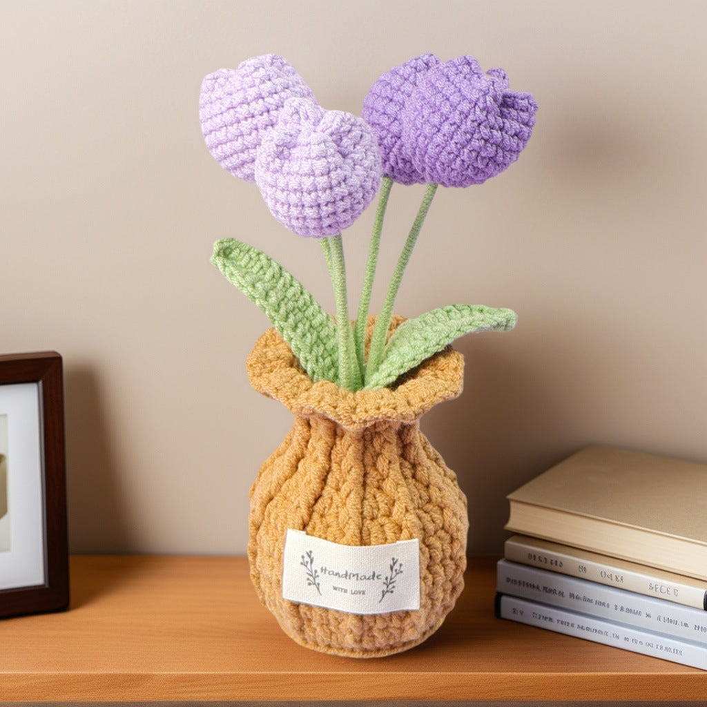 Handmade Crochet Floral Vase Bouquet Table Decor Home Decor