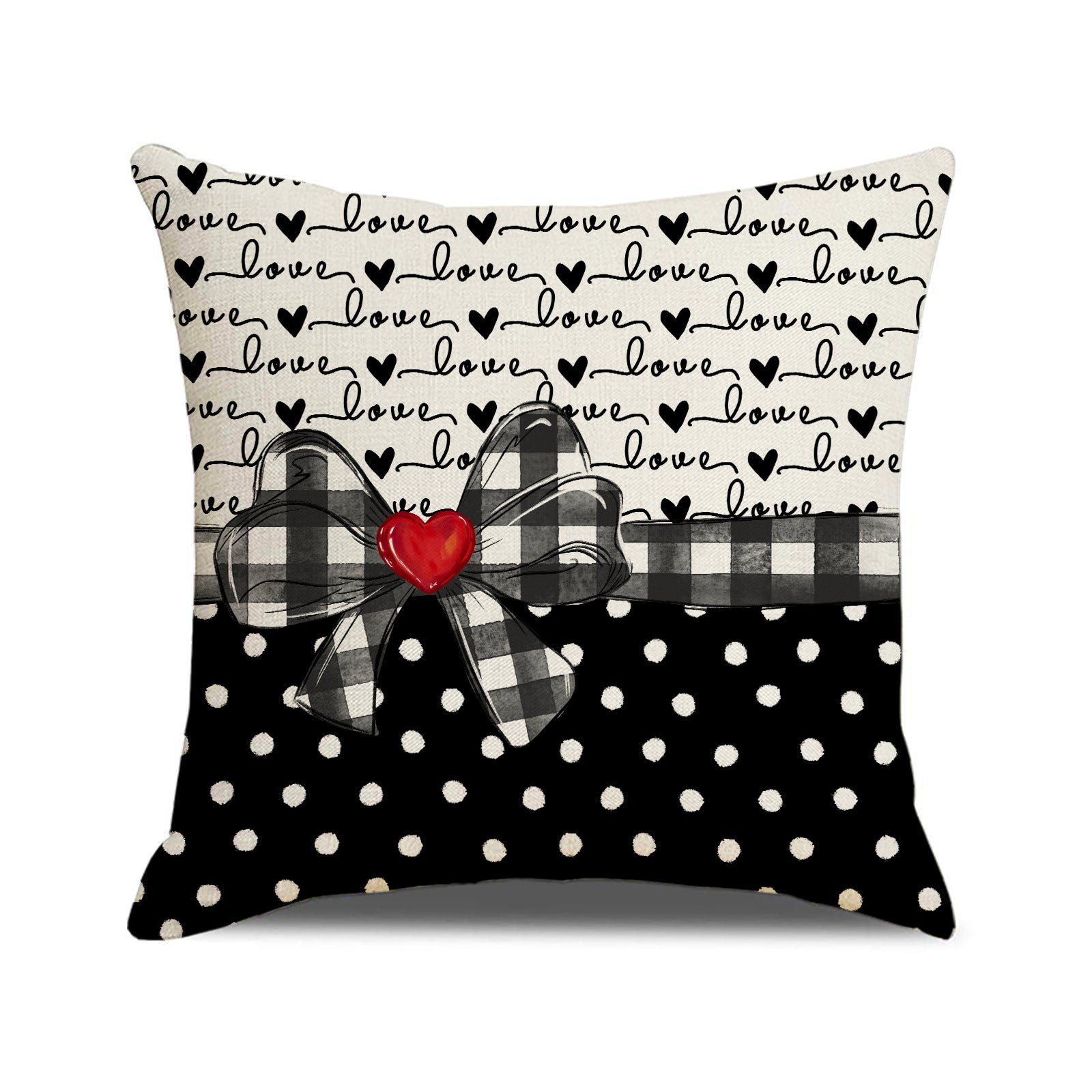 Valentine’s Day Heart Linen Pillow Covers Holiday Decor
