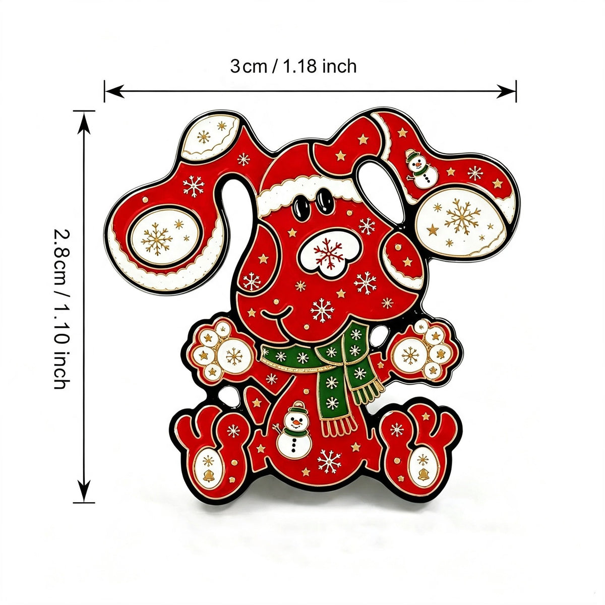 Christmas Dog Pin Snowflake Puppy Holiday Jewelry