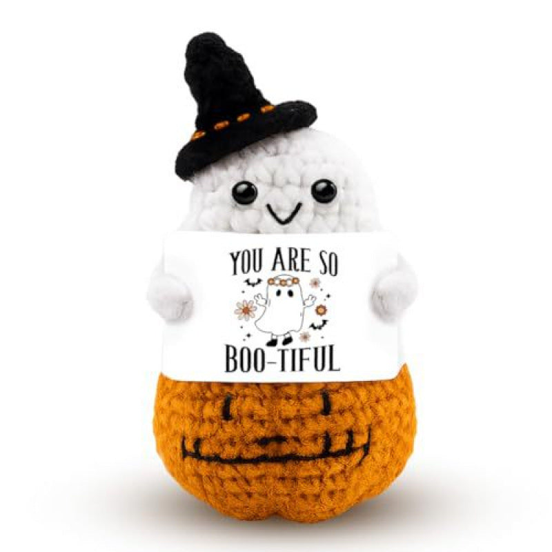 Handmade Crochet Doll Pumpkin Ghost Halloween Plush Decor