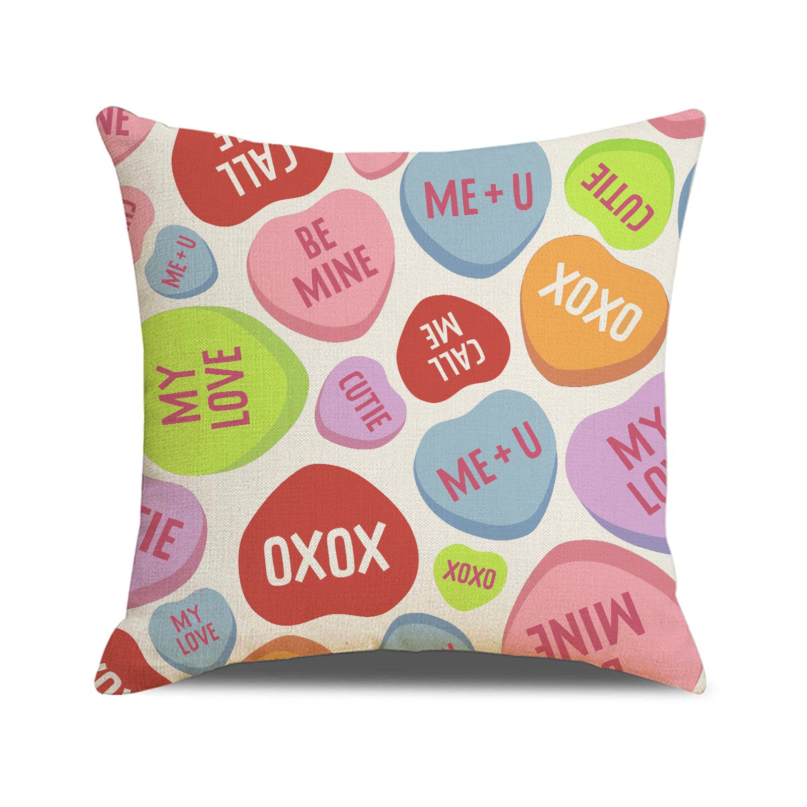 Valentine Candy Heart Pillow Covers Romantic Home Decor