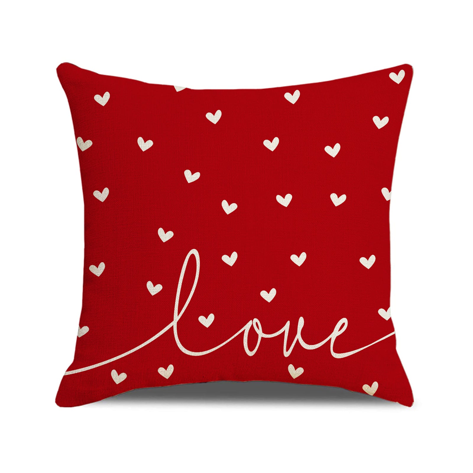 Valentine Pillow Covers Linen Love Print Decorative