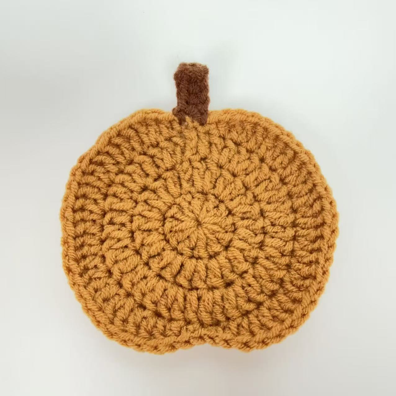 Pumpkin Crochet Coaster Fall Farmhouse Cup Mat
