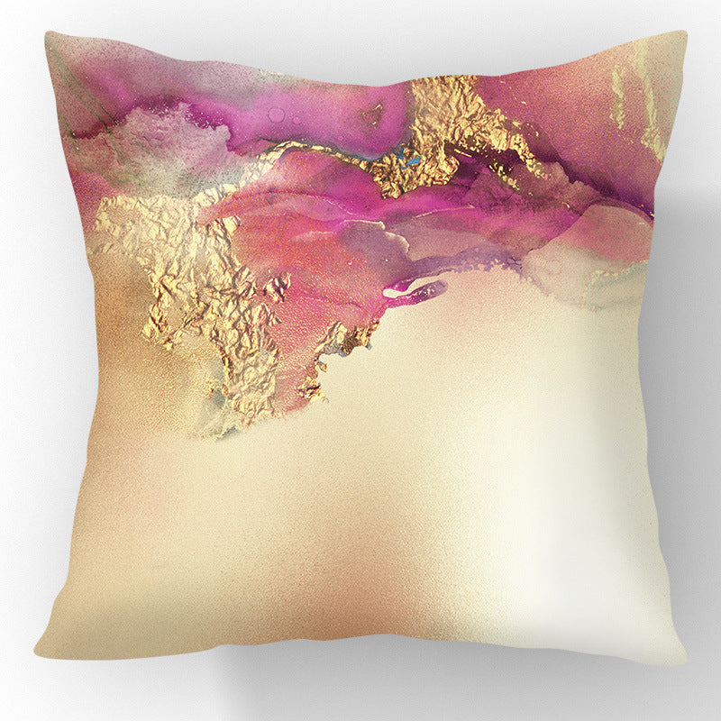 Nordic Gold Foil Abstract Velvet Throw Pillow Cover