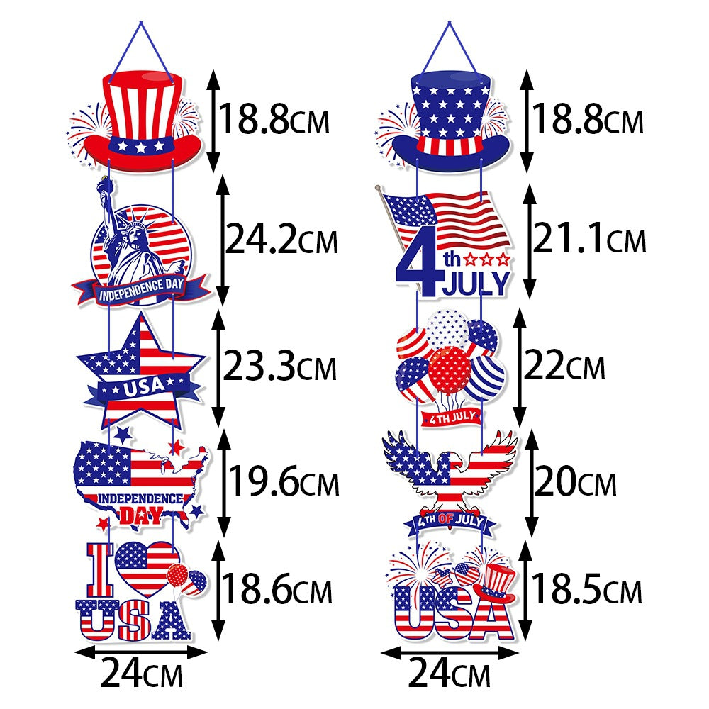 Fourth of July Patriotic Door Hanging Decor Set USA