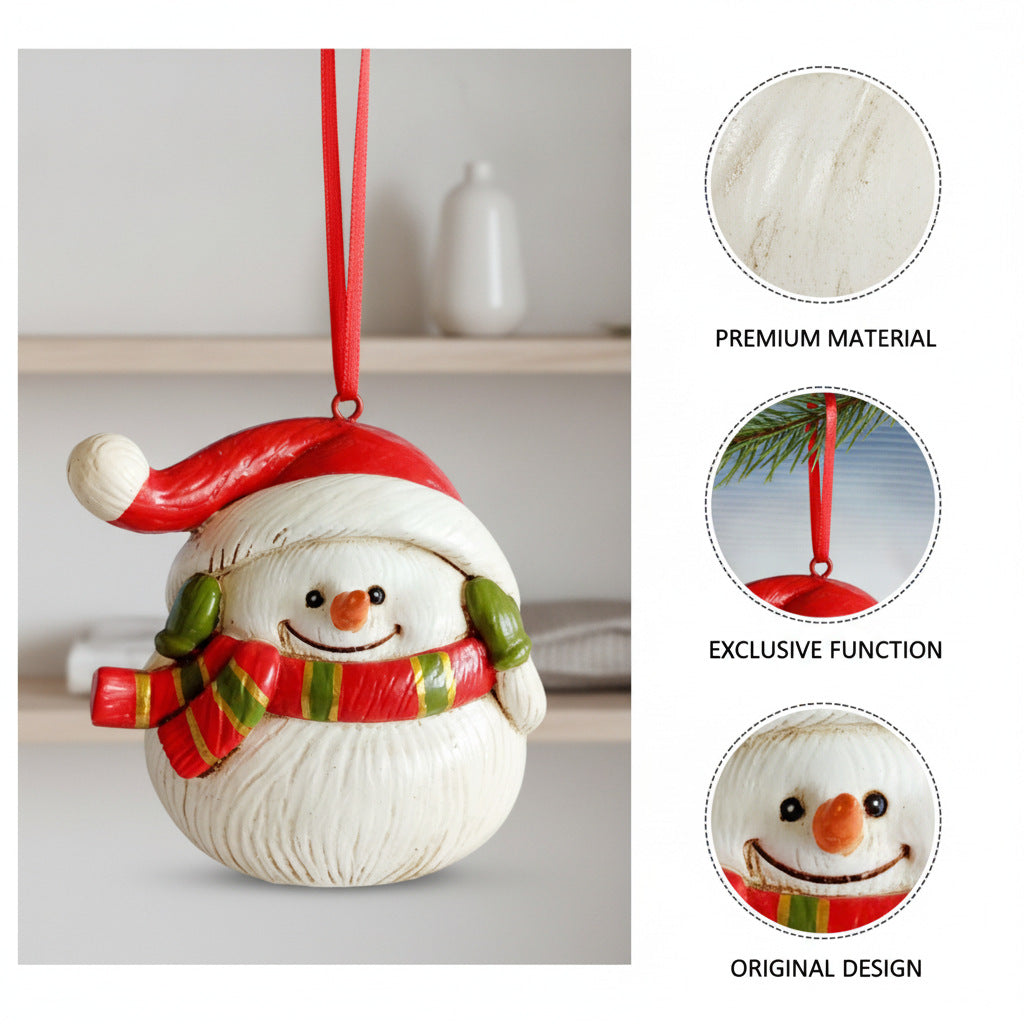 Christmas Snowman Ornament Resin Holiday Decor