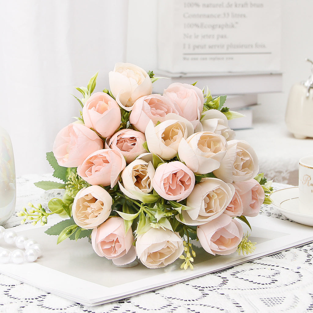 Valentine’s Day Peony Rose Faux Floral Bouquet Home Decor