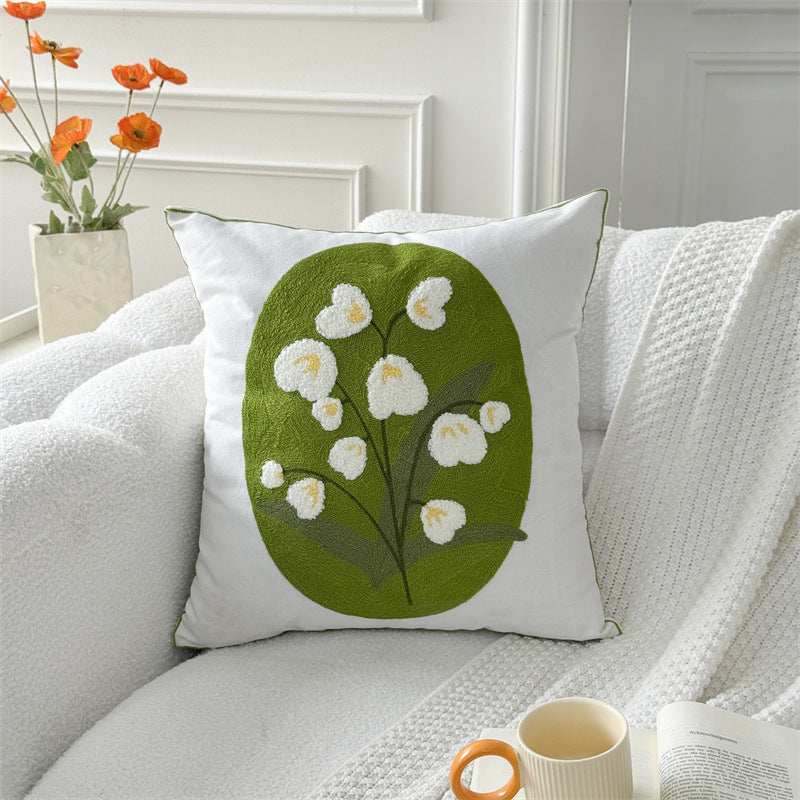 St. Patrick’s Day Green Botanical Embroidered Pillow Cover