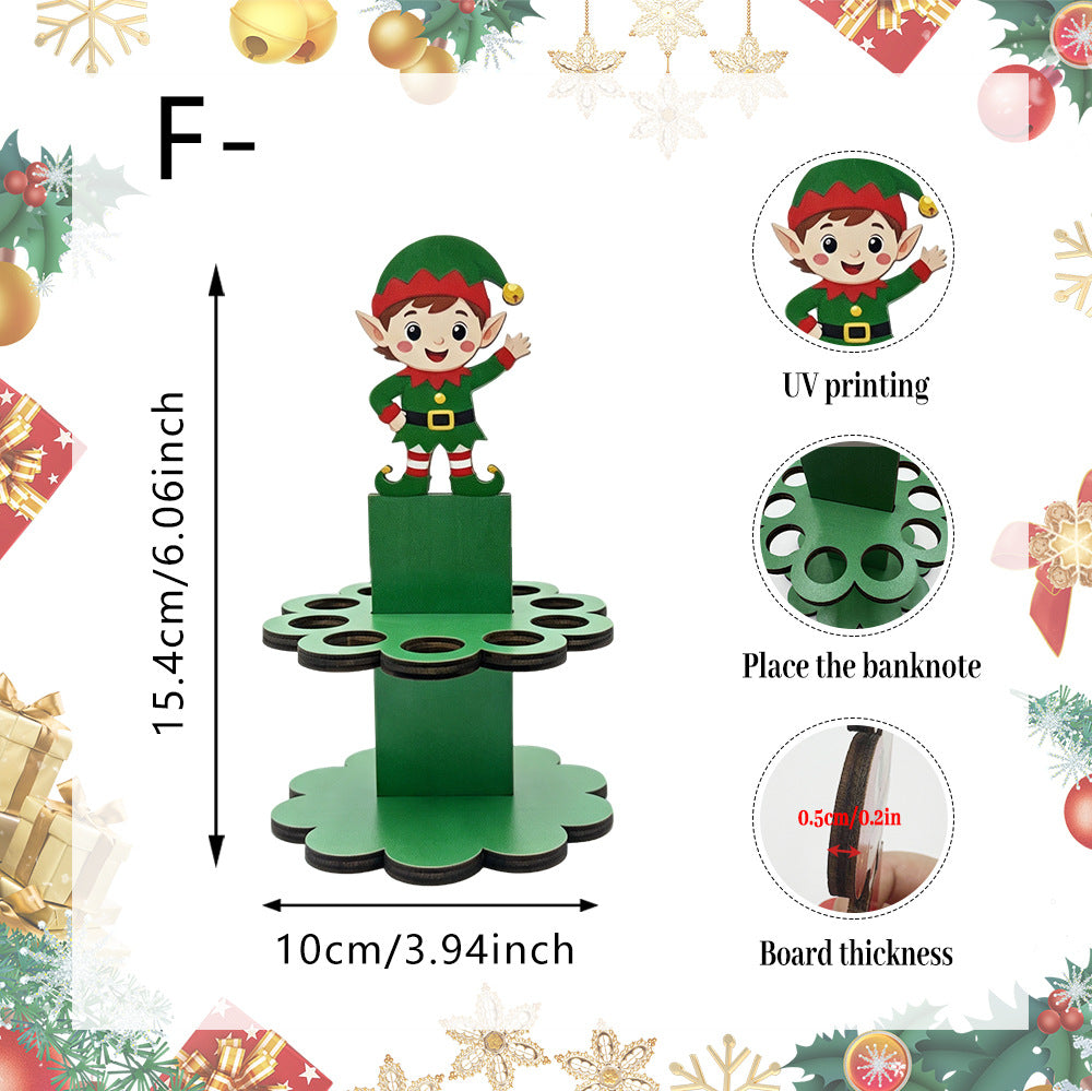 Wooden Christmas Snowman Santa Tabletop Decoration Holiday Decor