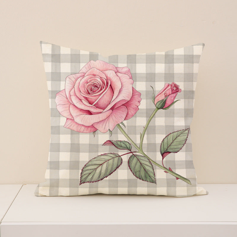 Pink Valentines Pillow Covers Cute Bear Rose Love Decor Set