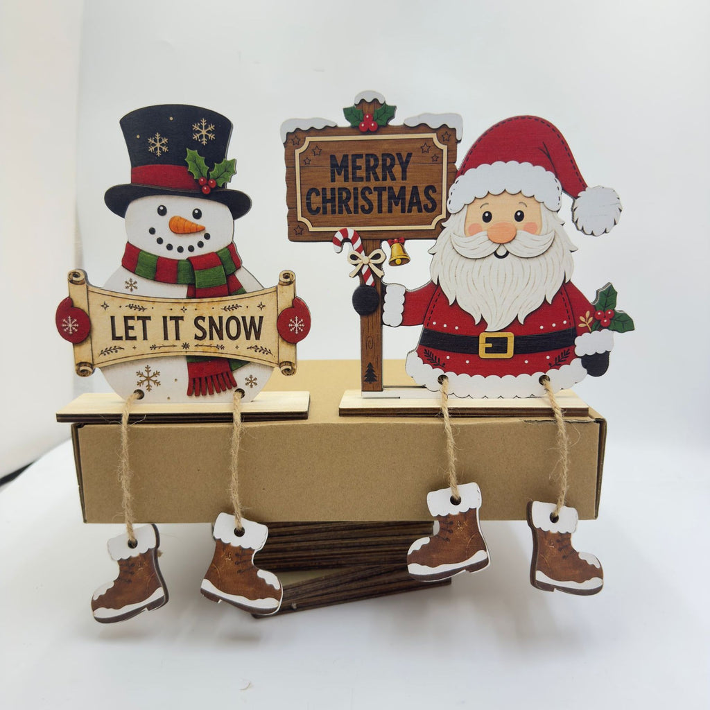 Christmas Gnome Wooden Tabletop Decor With Boots