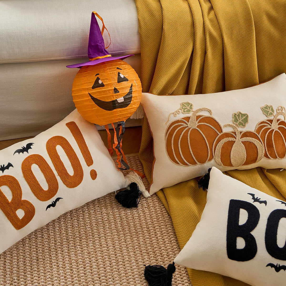 Polyester Halloween Pumpkin Decorative Throw Pillow Cover