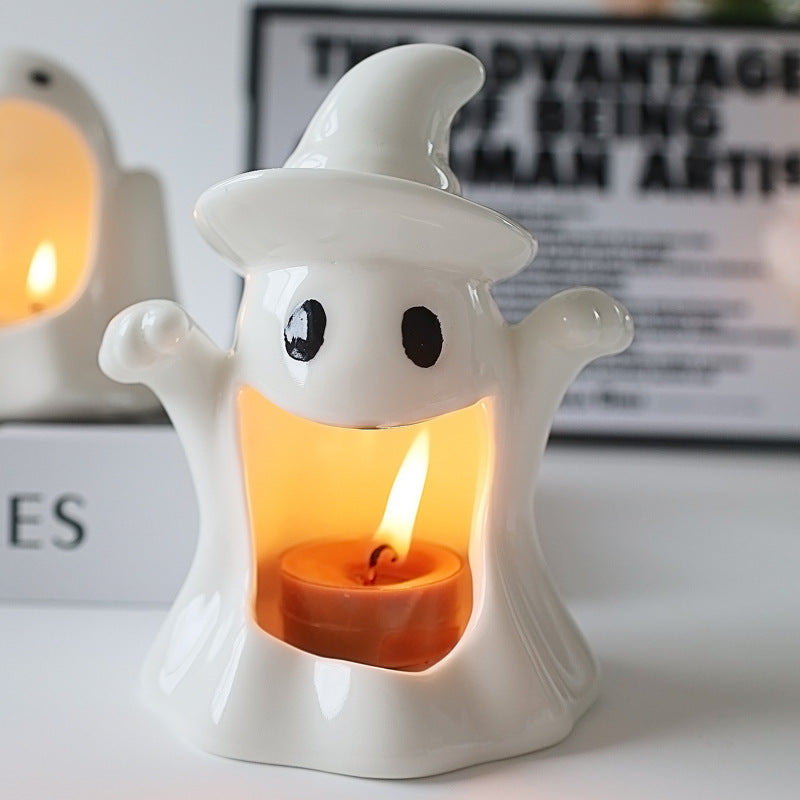 Ghost Candle Holder Halloween Decor for Tabletop Display