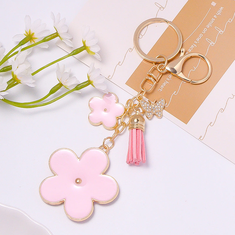 Butterfly Tassel Rhinestone Keychain Bag Charm Gift