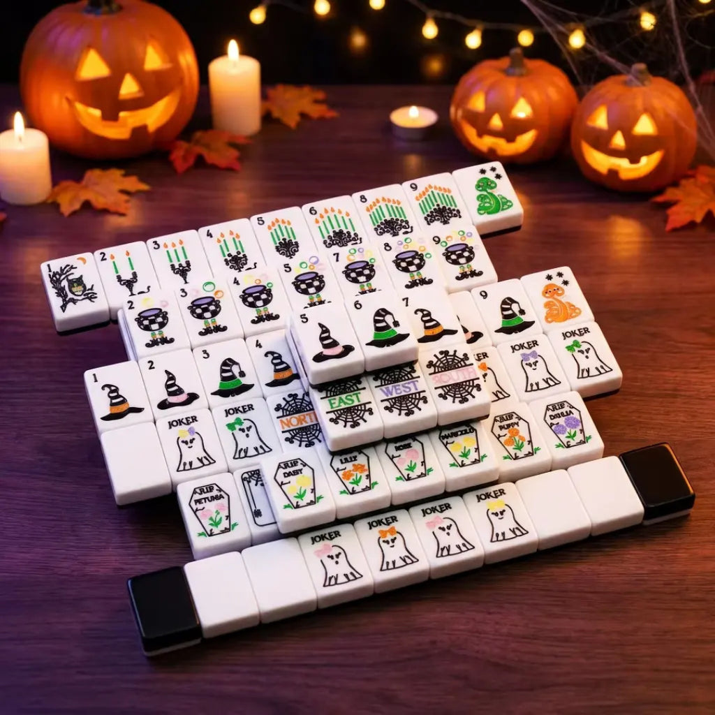 Halloween Themed Mahjong Set Acrylic Mahjong Tiles