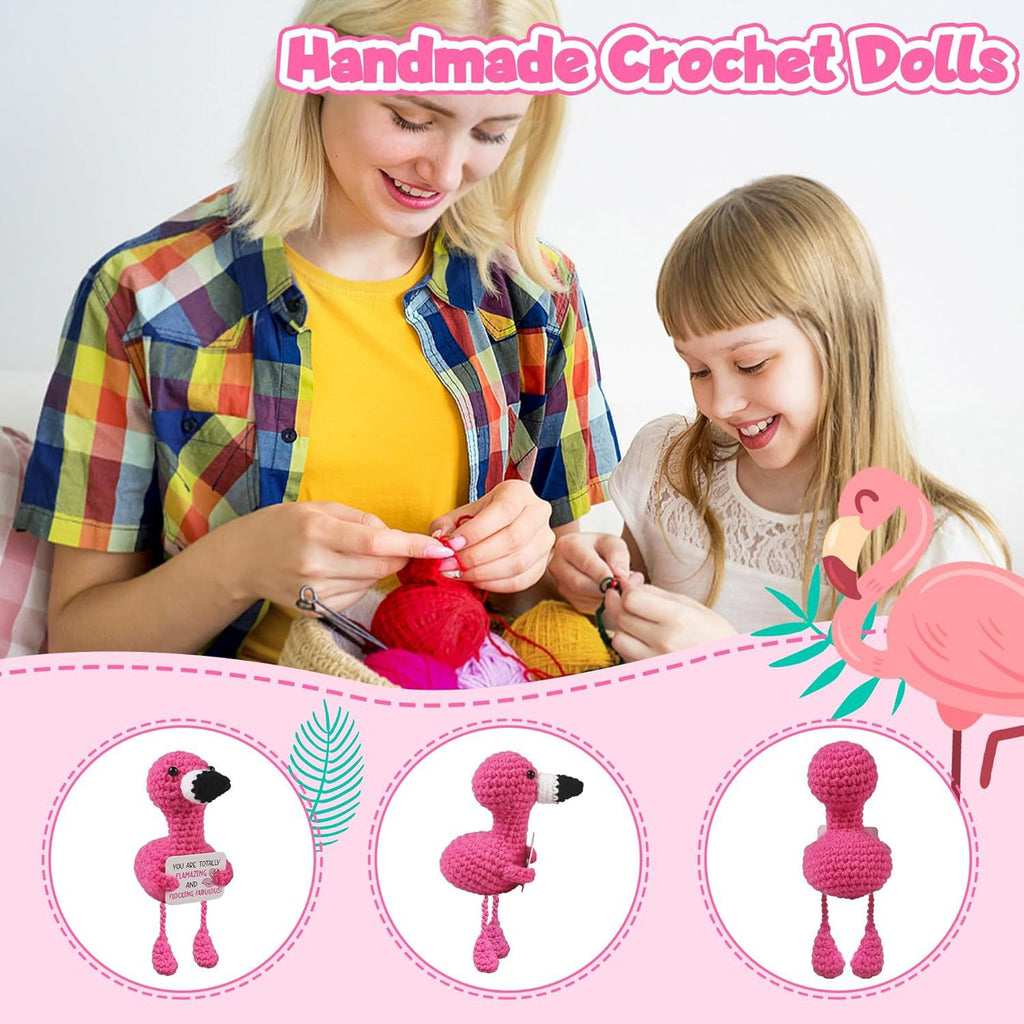 Handmade Crochet Flamingo Plush Positive Gift Decor