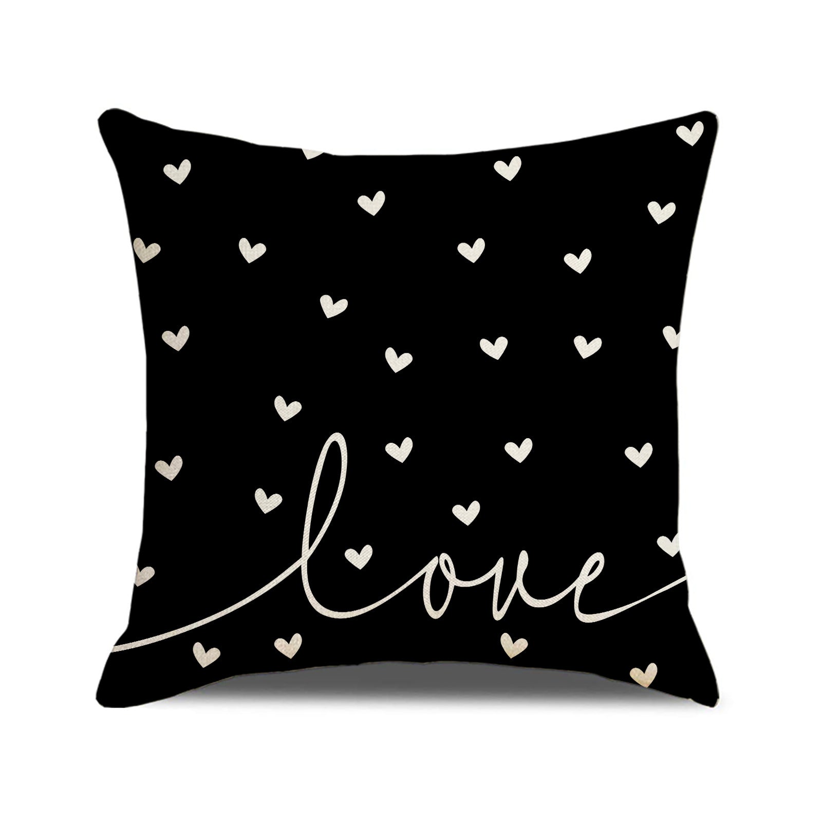 Valentine Pillow Covers Linen Love Print Decorative