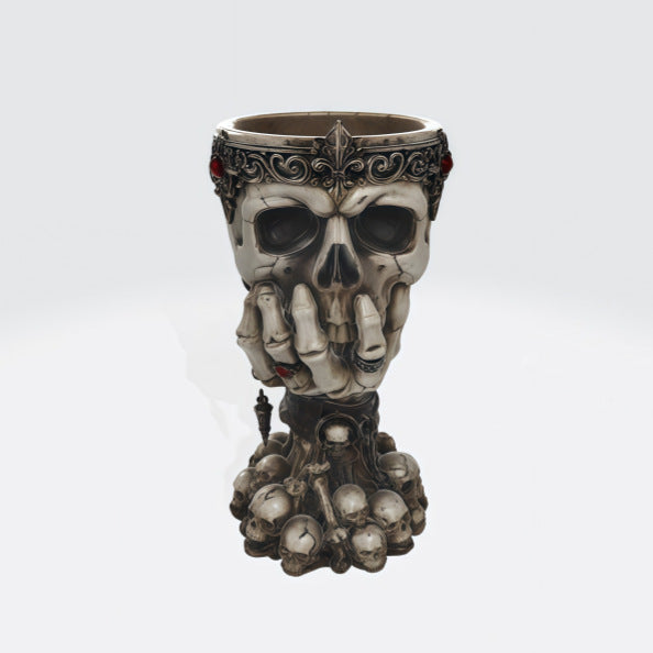 Gothic Skull Planter Resin Vase Halloween Decor