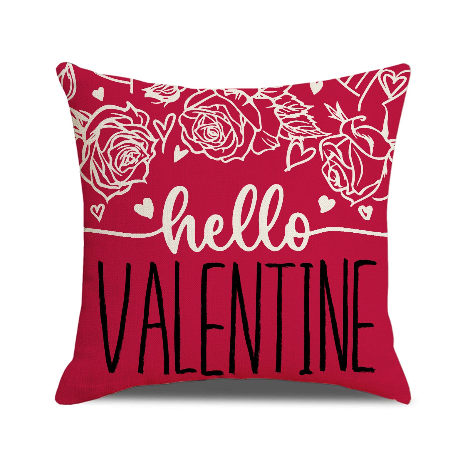 Valentine Red LOVE Pillow Covers Set Rustic Heart Decor