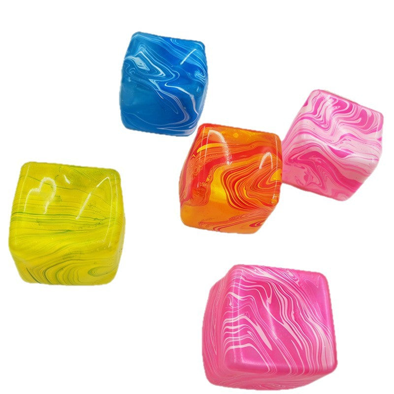 Marble Cube Squishy Soft Stress Relief Toy Color Swirl