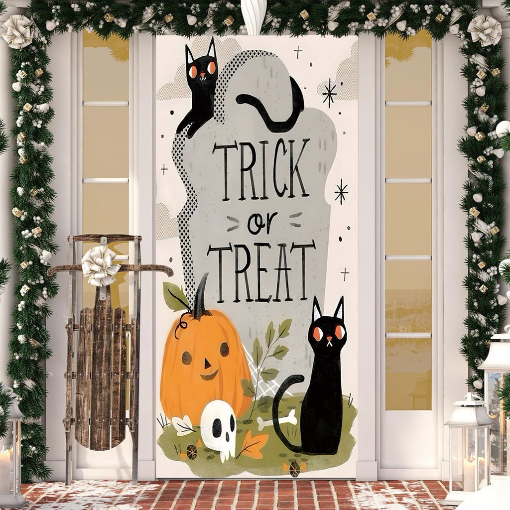Halloween Door Cover Polyester Seasonal Party Decoration
