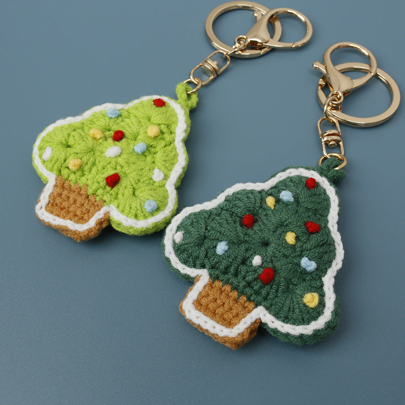 Christmas Tree Keychain Handmade Crochet Holiday Decor