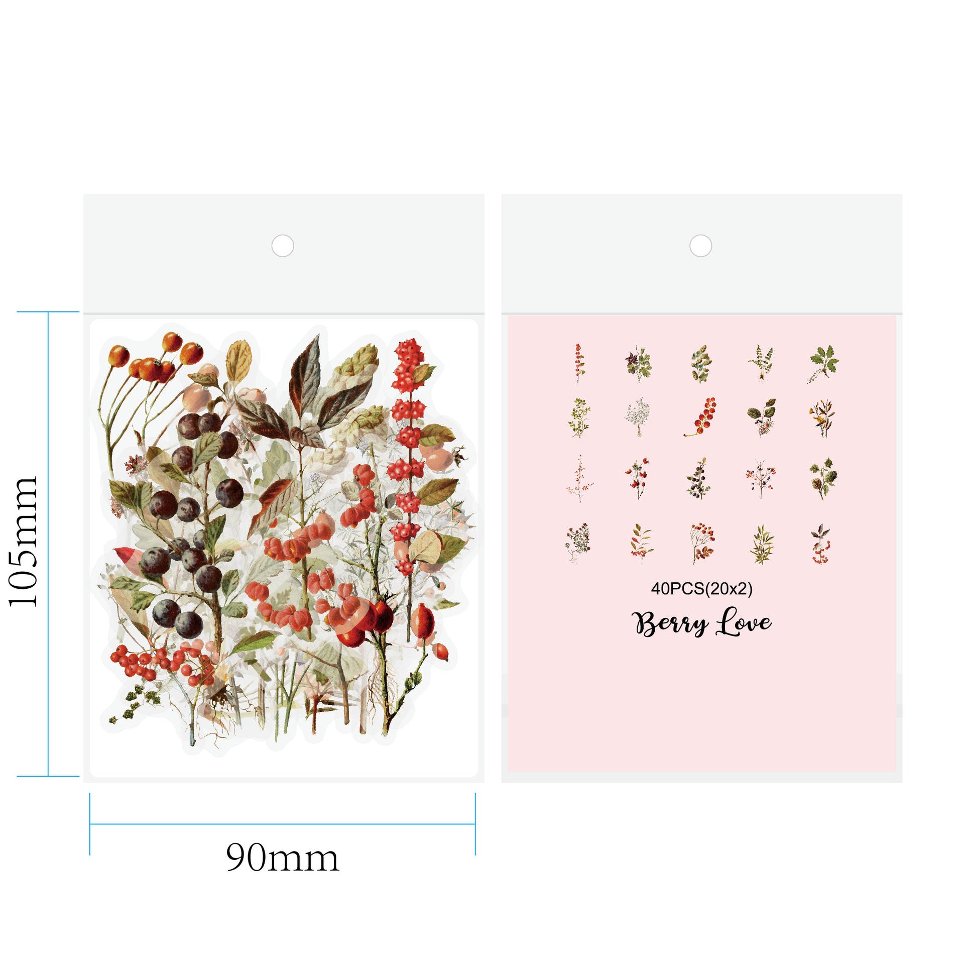 Botanical Flower Stickers Transparent PET Journal Set