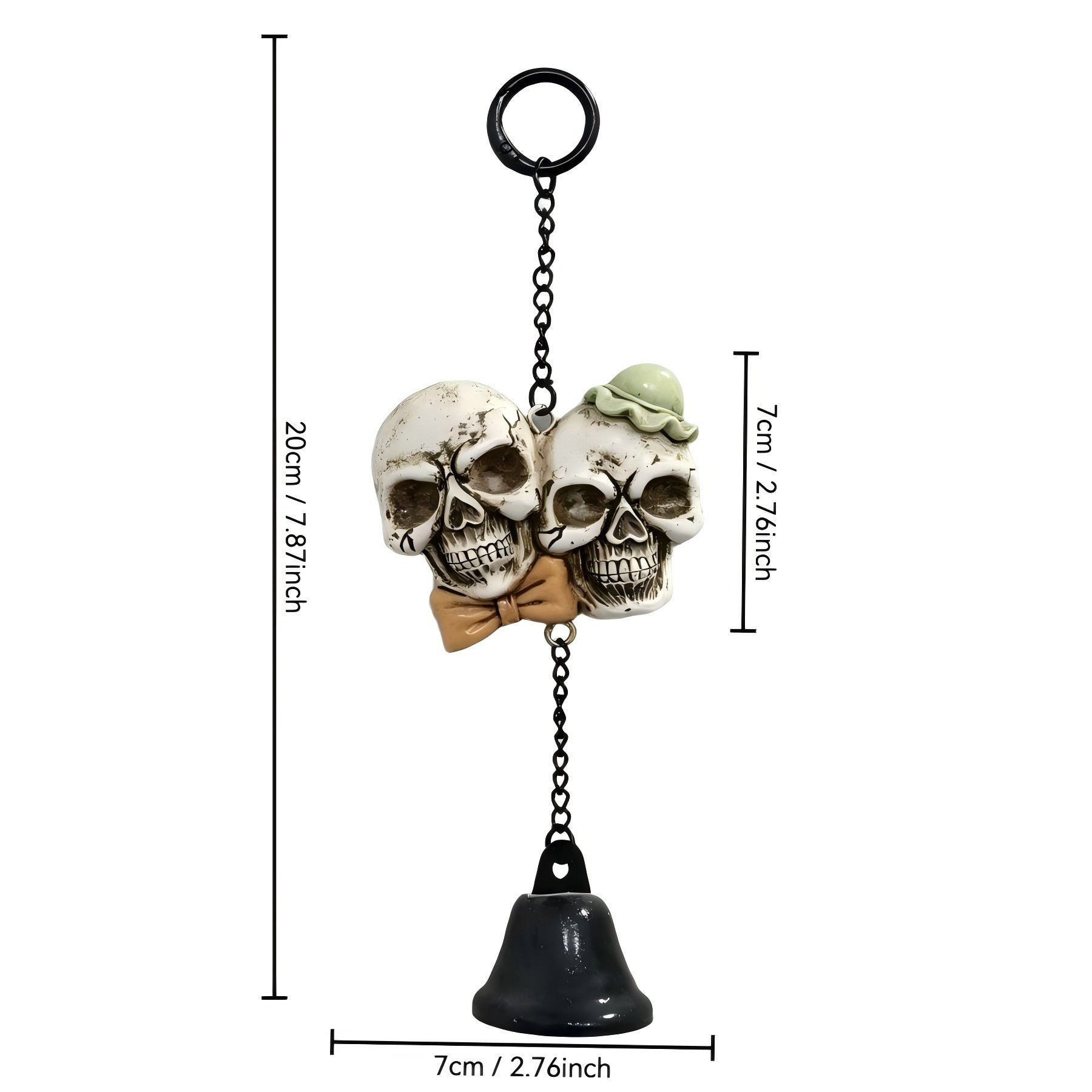 Resin Halloween Bell Hanging Ornament Metal Chain Decor