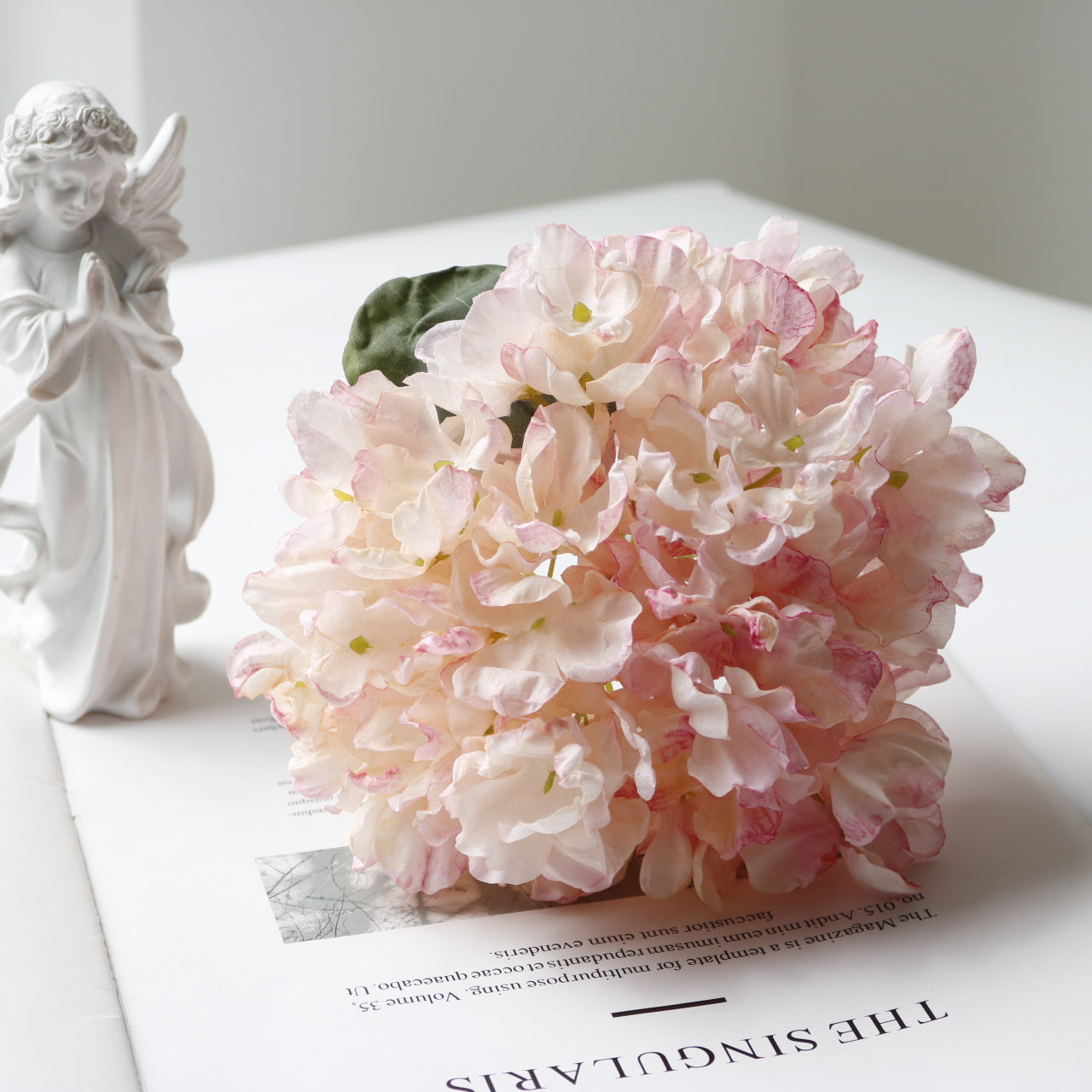 Valentine French Vintage Faux Burnt Edge Hydrangea Decor