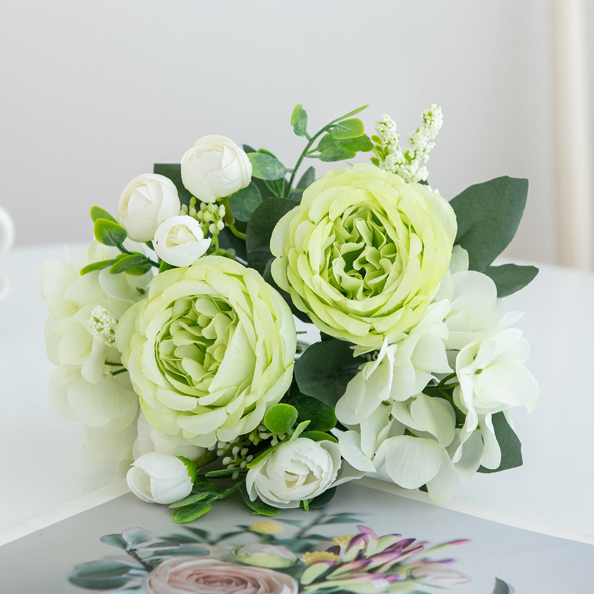 Valentine’s Day Peony Hydrangea Artificial Bouquet Decor