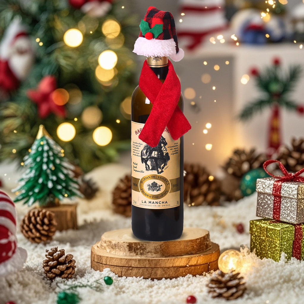 Fabric Christmas Wine Bottle Cover Holiday Table Decor