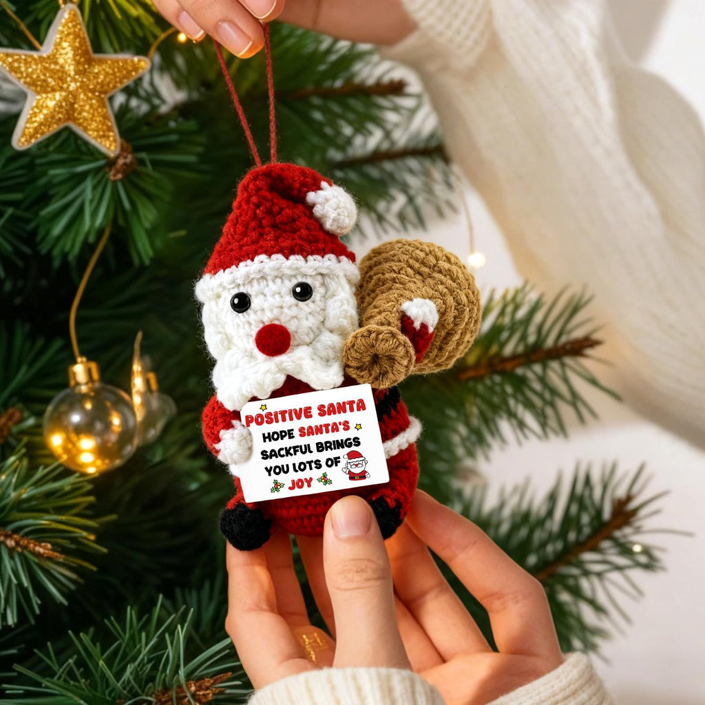 Handmade Crochet Santa Gift Bag Christmas Emotional Plush