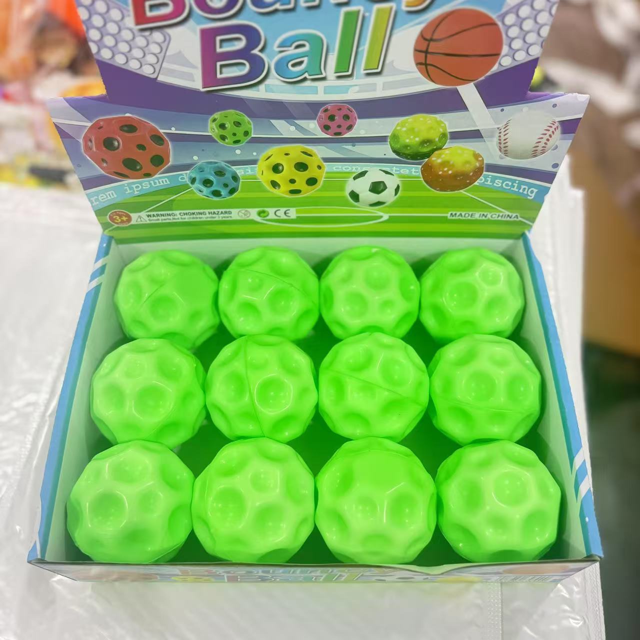 Colorful Hollow Bounce Ball Elastic Sensory Toy