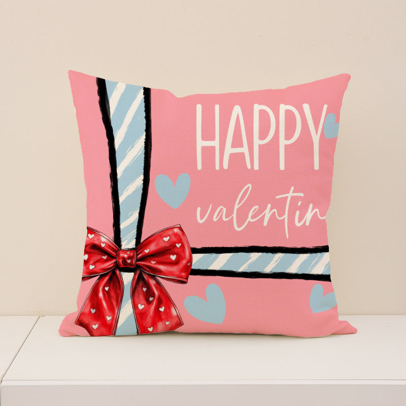 Sweetheart Pink Gingham Valentine Cushion Cover Set Decor