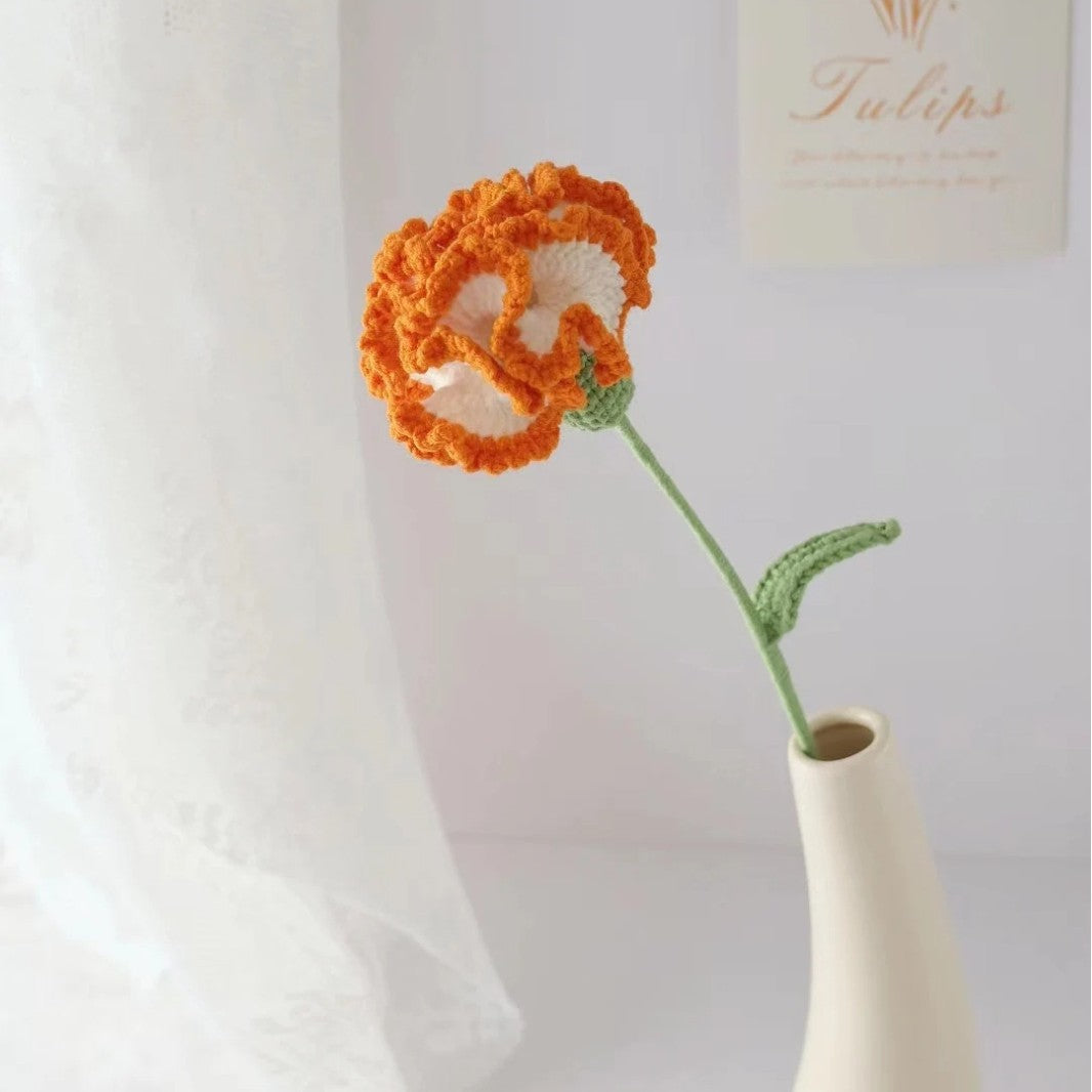 Crochet Handmade Flower Bouquet Knit Yarn Floral Decor