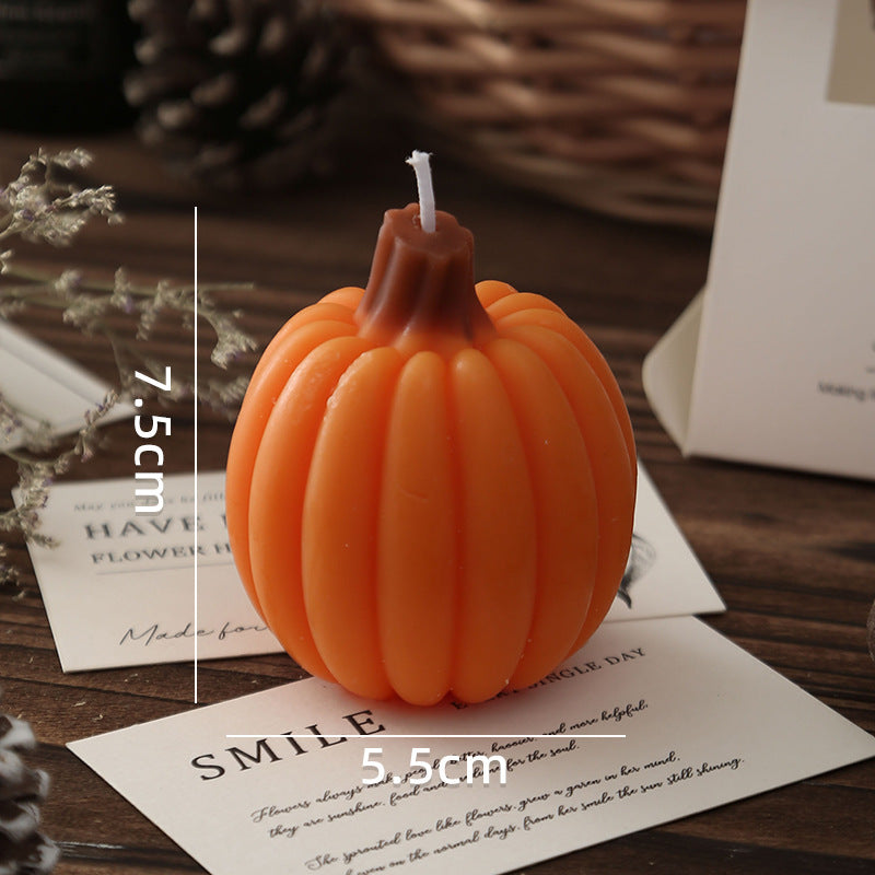 Pumpkin Shaped Scented Candle Fall Halloween Home Decor