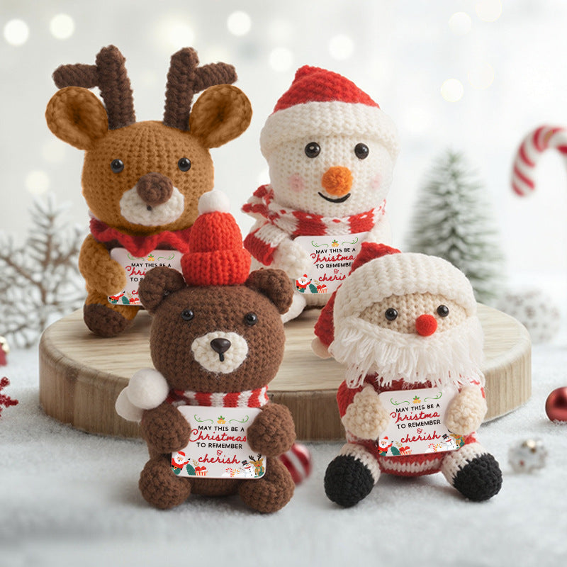 Handmade Crochet Christmas Dolls Santa Snowman Bear Reindeer