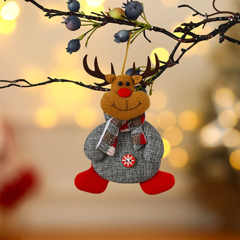 Cozy Plush Christmas Character Ornament Holiday Decoration Set