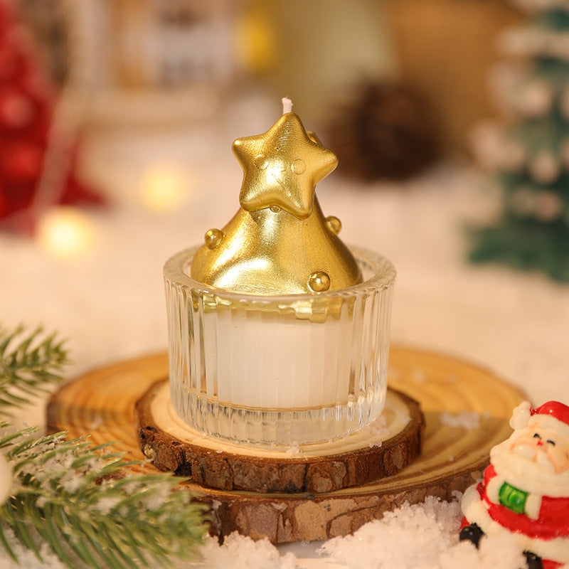 Christmas Glass Cup Scented Candle Holiday Home Decor