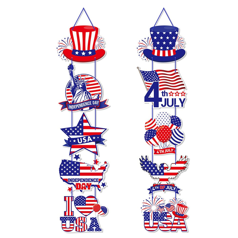 Fourth of July Patriotic Door Hanging Decor Set USA
