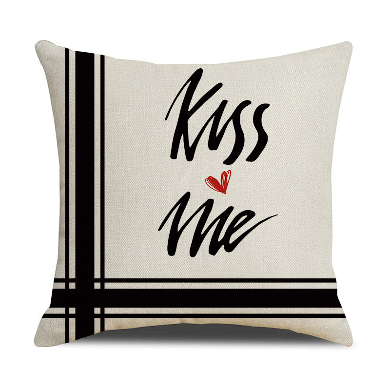 Valentine Love Pillow Covers Red Heart Plaid Home Decor