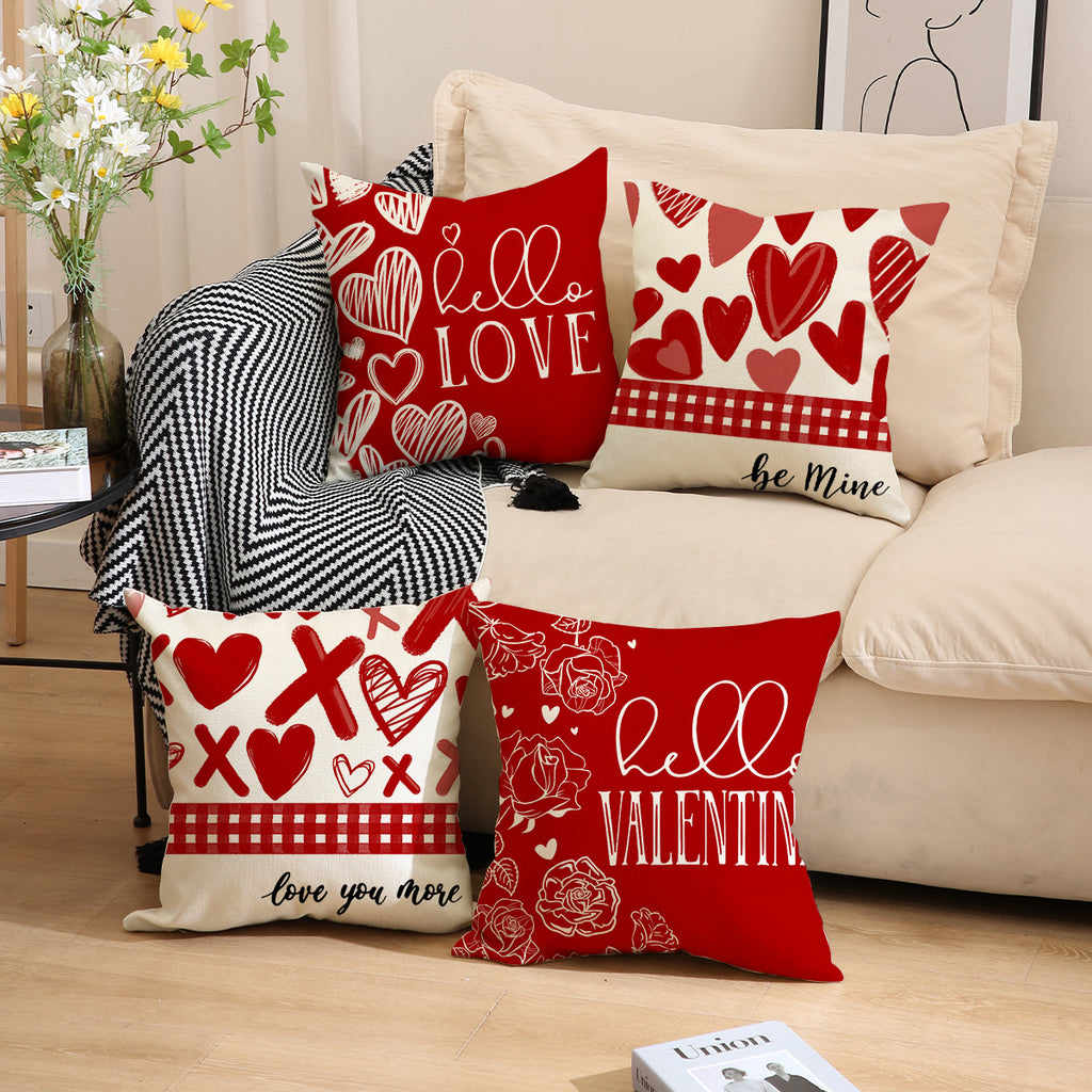 Valentine Red Heart Throw Pillow Covers for Cozy Home Décor