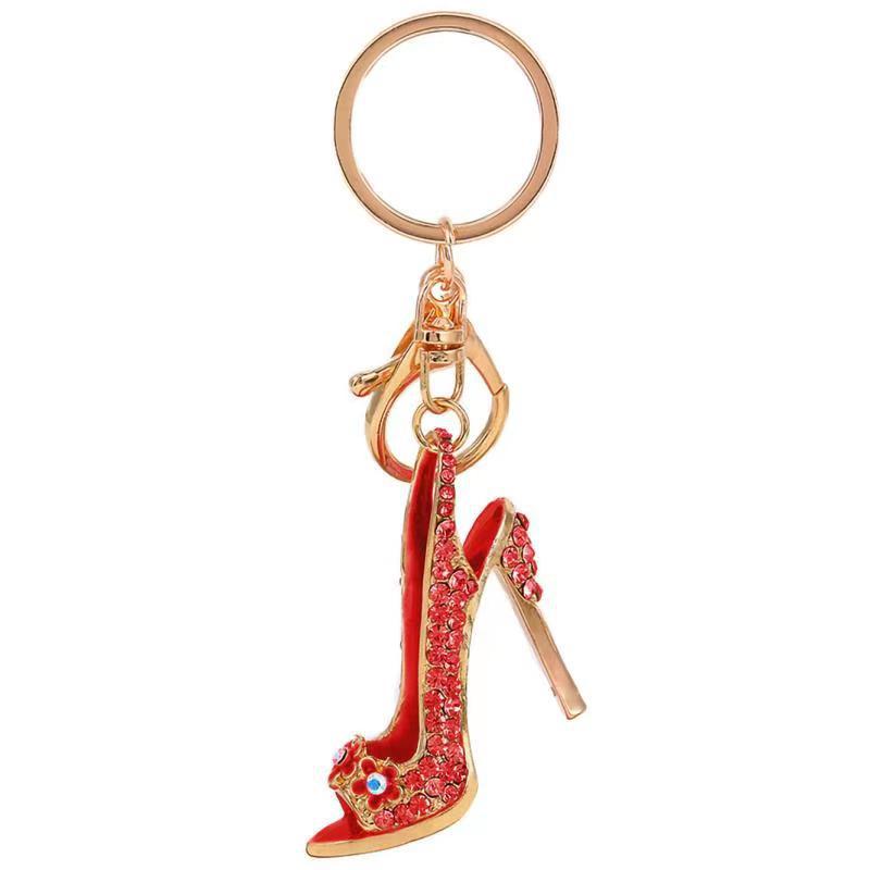 Rhinestone High Heel Shoe Keychain Bag Charm Gift