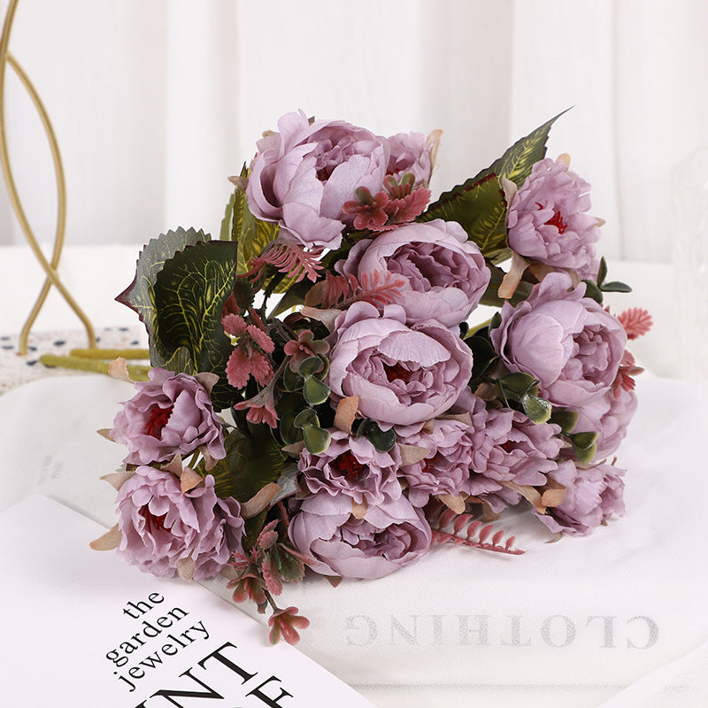 Valentine’s Day Peony Rose Artificial Flower Bouquet Decor